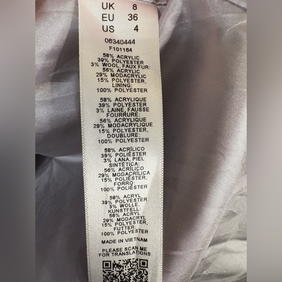 ASOS Beautiful Grey Coat/Faux Fur Collar Size 4 NWT/ready to ship same/next day. - Picture 9 of 10